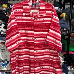 Southpole Mens XL Button Shirt Red Graphic Print  Y2K Streetwear Logo Print VTG